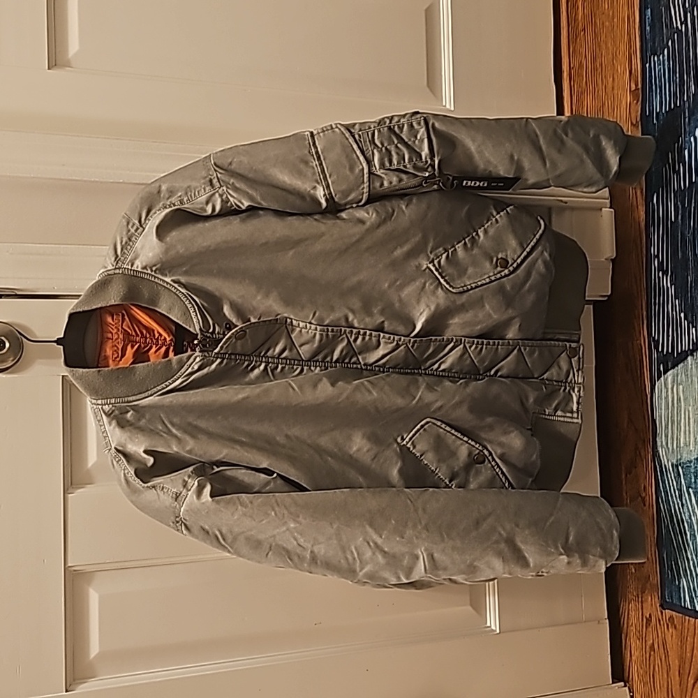 Urban Outfitters Reversable BDG Bomber Jacket -Grey,Orange,Unisex,Size Medium